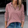 Women's Autumn And Winter Tops V-Neck Solid Color Casual Fashion Top T-Shirt