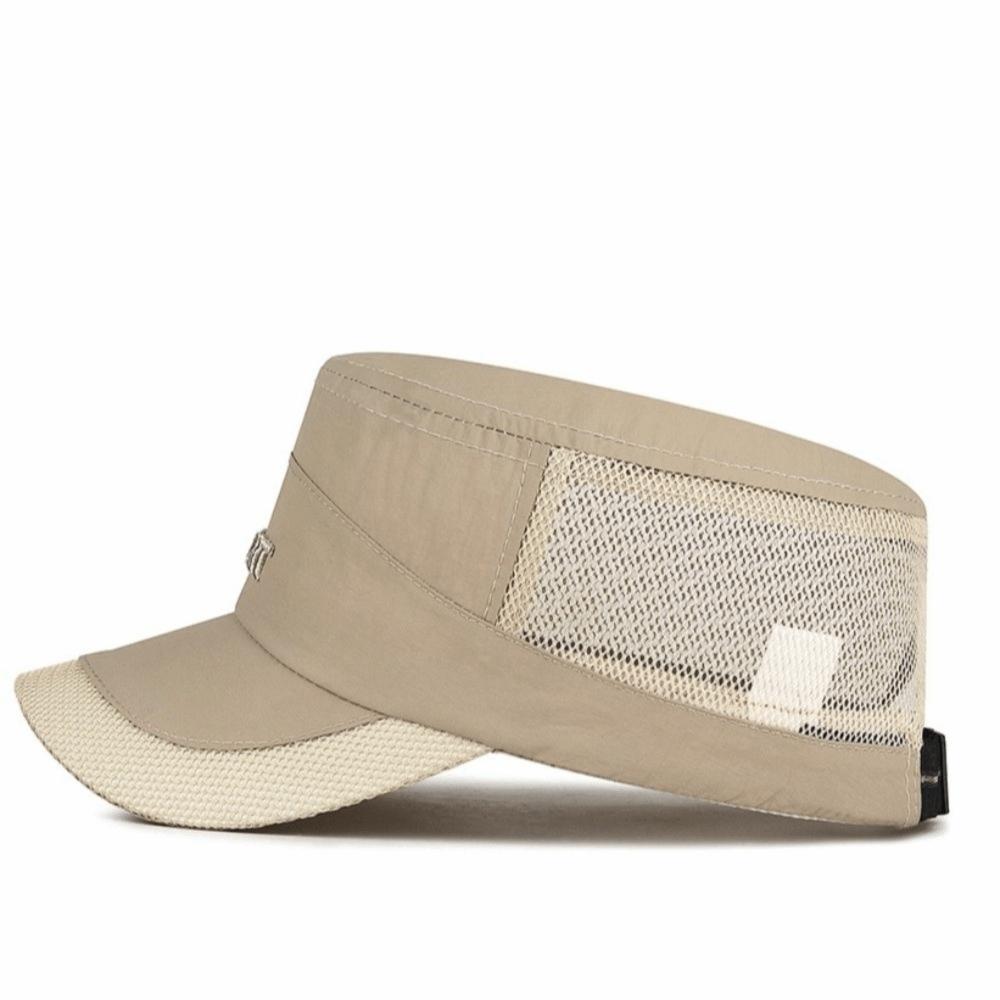 Adjustable Flat Top Cap Sun Protection Quick Drying Cap Retro Mesh Sun Hat  Sports Activities