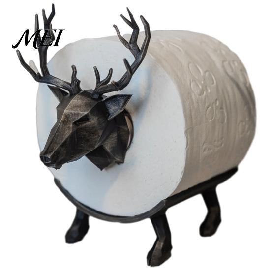 Minimalist Bathroom Organizer 3D Printed Elk Toilet Paper Holder, Stable Base Tissue Roll Decorative Holder Dispenser, Waterproof PLA Towel