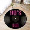 Принтованный виниловый ковер в виде музыкальной пластинки, коврик, который можно стирать в машине, подарок для меломанов, ковер в стиле ретро, круглый коврик в виде виниловой пластинки, нескользящий коврик