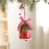 Rustic Christmas Bell Ornaments with Artificial Pine And Red Berries Vintage Metal Jingle Bells Hanging Decoration for Tree Door Wall