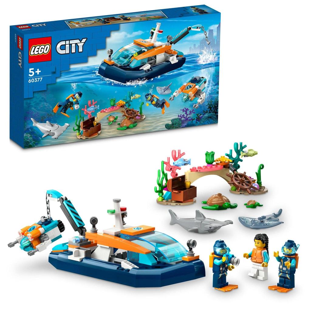 LEGO City Exploration Diving Boat Toy Present Birthday Block Educational Christmas Boys Girls Children 5 Years Old 6 Years Old 7 Years Old 8 Years Old