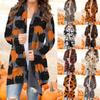 Women's Halloween  Cat  Print Cardigan Coat