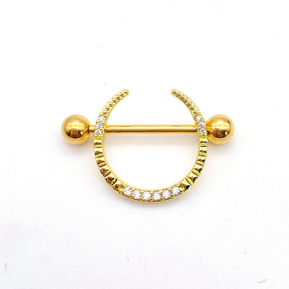 Кольцо для пирсинга сосков в форме цветка из нержавеющей стали «Луна и крыло»