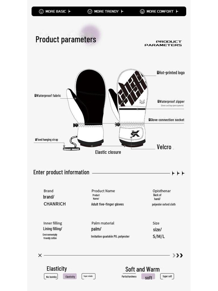 Professional Cold-Resistant Ski Gloves: Waterproof, Warm, Unisex for Snowboarding