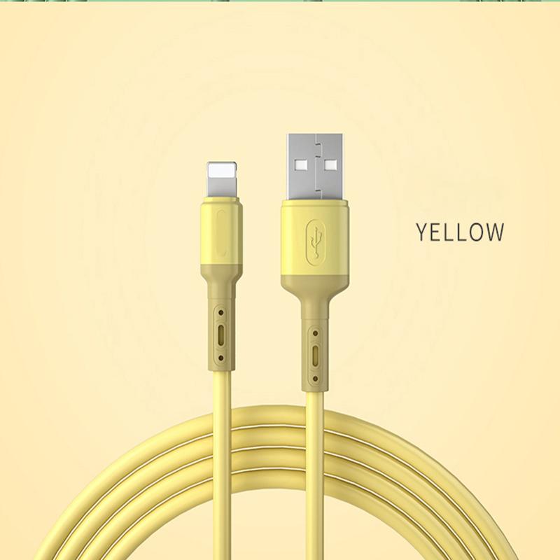 USB-кабель для iPhone 12 11 Pro Max X XR XS 8 7 6 6s 5 5s Зарядное устройство для быстрой зарядки данных USB-кабель из жидкого силикона 1/1,5/2 м
