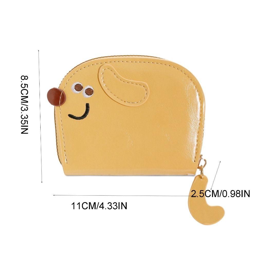 Portable Cartoon Dog Card Bag PU Zipper PU Leather Card Holder Multi-card Slot Korean Style Card Holder Women