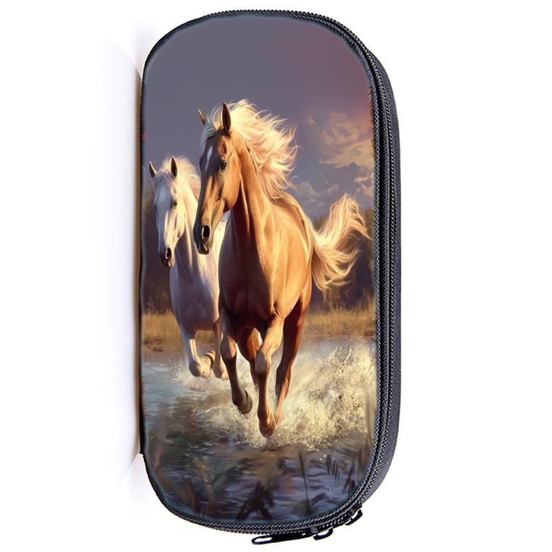 Волк, Панда, Кот, Многофункциональная сумка-карандаш, Лошадь, Капибара, для девочек и мальчиков, Детский пенал, Тигр, Собака, Держатель для канцелярских принадлежностей, Сумка для студентов, Школьные принадлежности