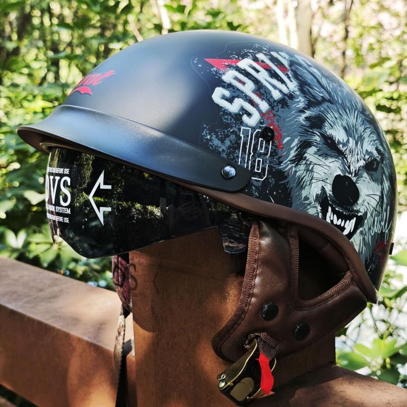 Vintage-Style Motorcycle Half Helmet DOT ECE Approved Cruiser Harley Scooter Riders Men Women ABS Shell