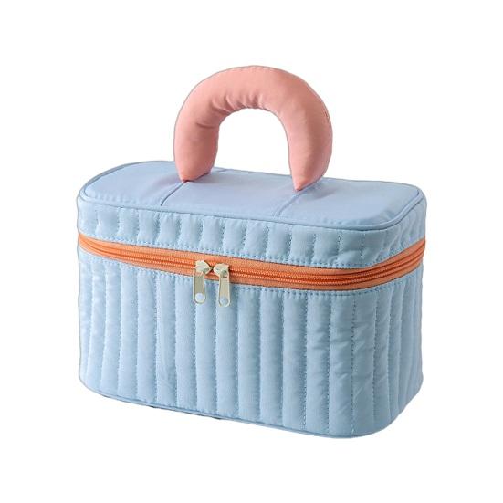 Дорожный кейс для макияжа женский контрастного цвета косметичка большой вместимости косметический