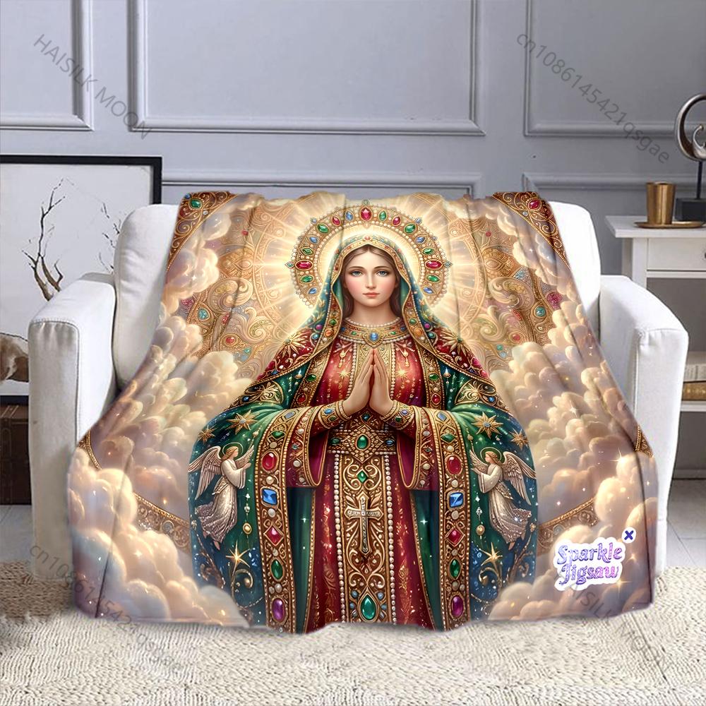 1PC Ornate sacred prayer scene print blanket Prayer blankets for believers suitable for home sofa camping travel car