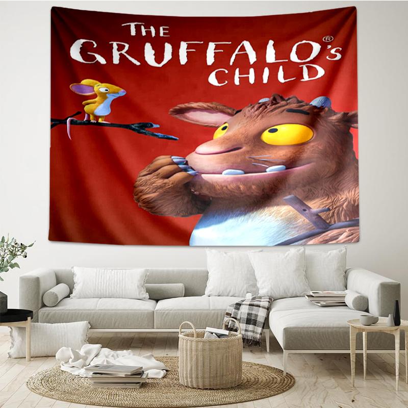The Gruffalo Print Tapestry, Backdrop, Easy Setup, Ideal for Bedroom, Office & Living Room, with Aesthetic Wall Hanging Decor.