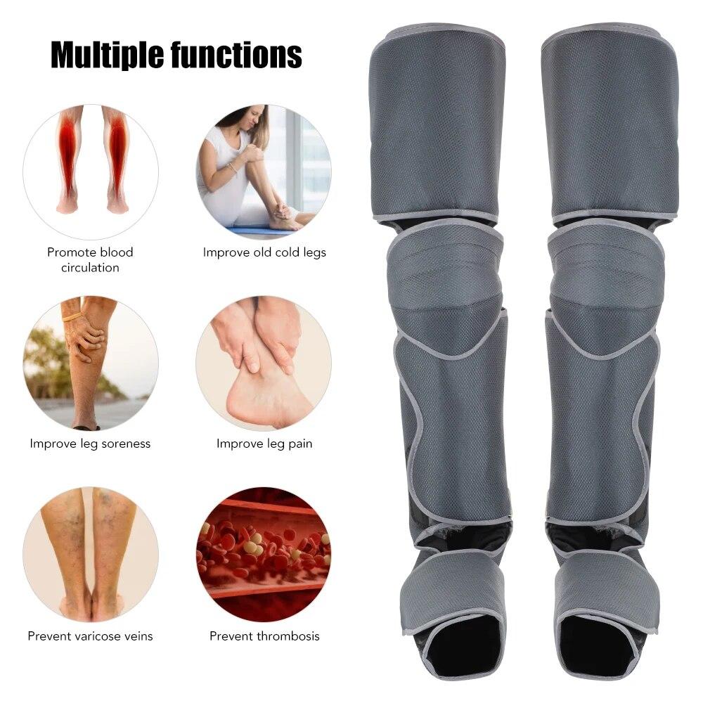 360° Foot Leg Massager With Heat Compression Blood Circulation Lymphatic Drainage Calf Foot Massager Warm Compress Pain Relief