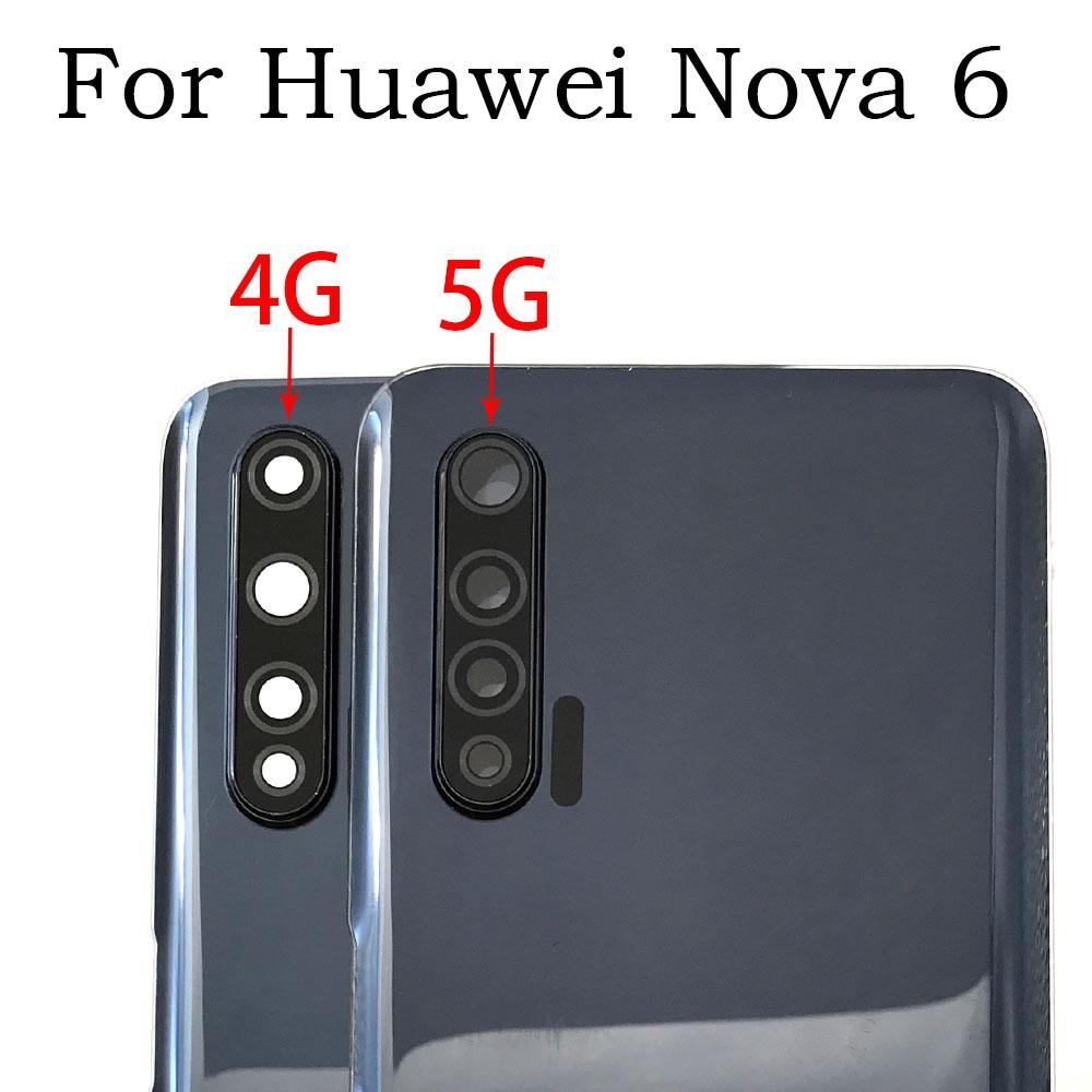 Новая задняя крышка батарейного отсека, задний корпус со стеклом камеры для Huawei Nova 6 Nova6