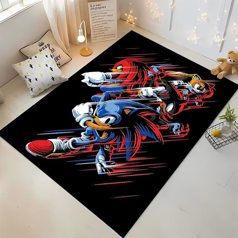 Colorful Sonic Characters Action Art Non-slip rug suitable for living room and bedroom sofas