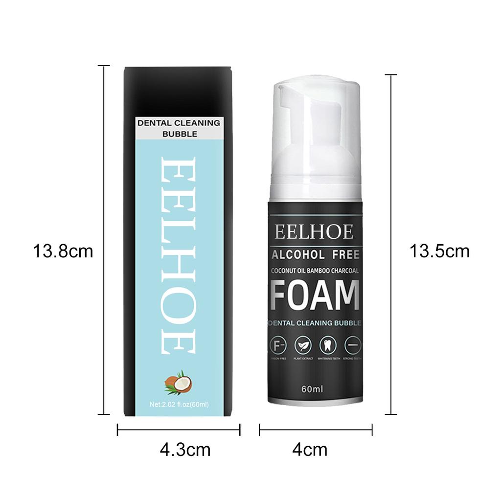 EELHOE Пенная зубная паста для удаления пятен на зубах, чистка рта, зубная паста, отбеливающий мусс, зубная паста, уход за пятнами, зубная паста для десен, 60 мл