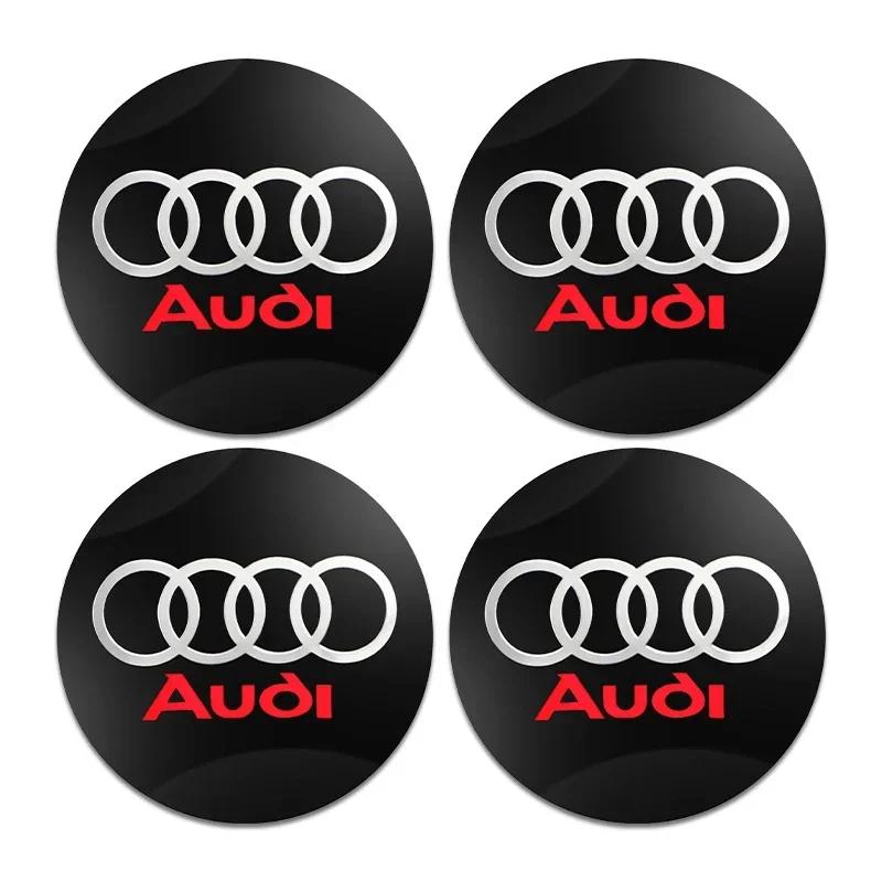 2026 Hot For 4UYEF 4pcs 56mm Car Wheel Center Hub Cap Badge Logo Emblem Decal Wheel Sticker For 4UYEF A3 A4 A5 A6 Q3 Q5 Q7 TT