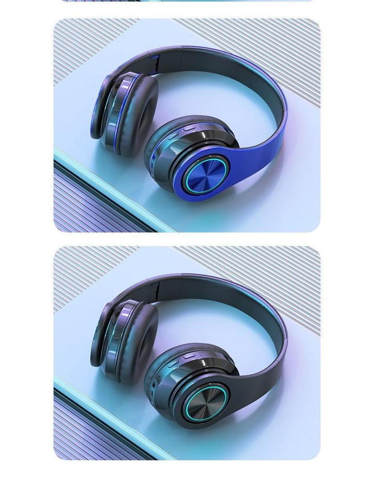 B39 Over-Ear Bluetooth Headphones: Cool Light Effects, Card Slot, Excellent Sound Quality for Male and Female Students