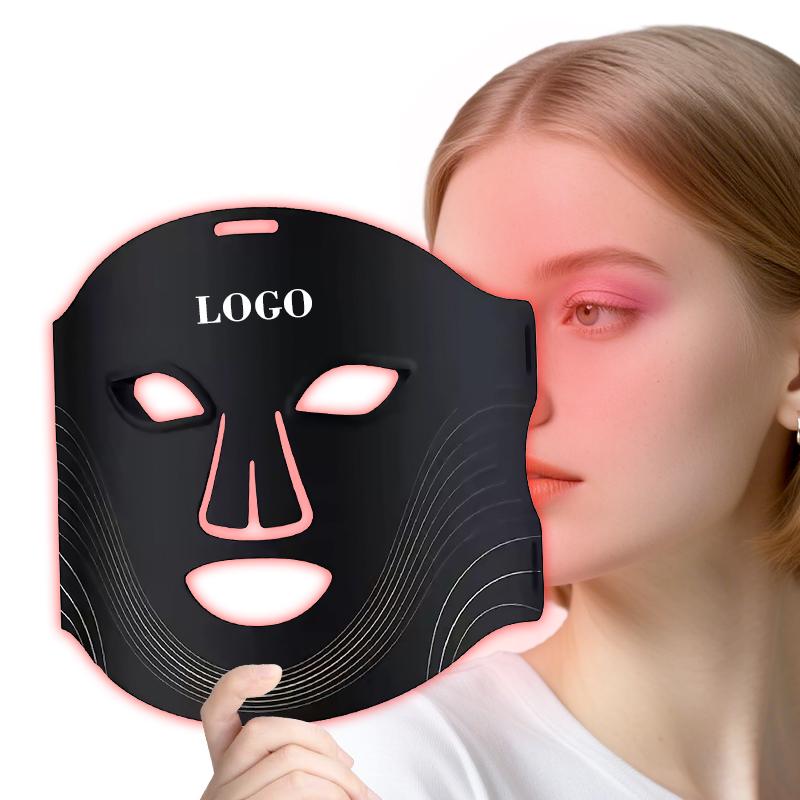 ABS+Silicone Portable Beauty Mask Anti-wrinkle Wireless Rechargeable Red Light Therapy Mask Multiple Vibration LED Facial