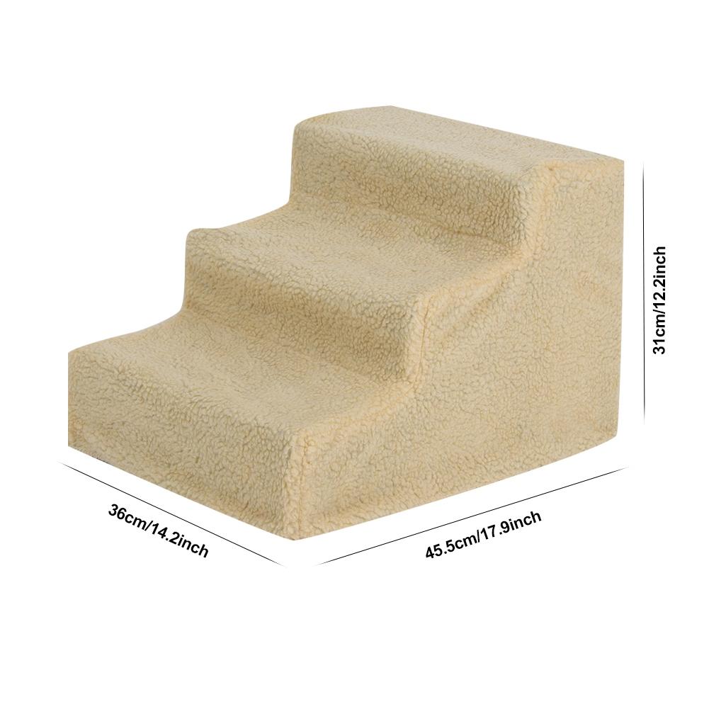 3 ступени для домашних питомцев, собак, кошек, лестница-рампа с removable чехлом для высокой кровати(бежевый)