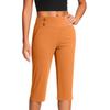 Women's Fashionable Solid Color Button Pocket Pants With Split Hems High Waist Sports Yoga Casual Cropped Pants