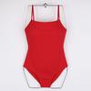 Red special texture fabric, good elasticity one-piece swimsuit, female halter, student sports vacation, hot spring entity
