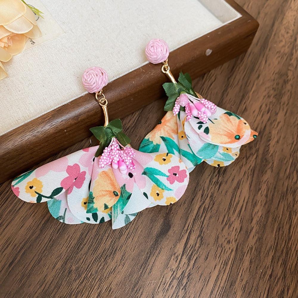 Sweet Flower Dangle Earrings Exaggerated Petals Stud Earrings Romantic Beach Earrings  Vacation