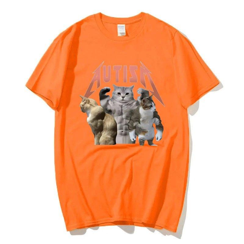 Футболка Buff Cats Autism Memory для фитнеса, спортзала, моды, хип-хопа, с коротким рукавом, женская летняя удобная футболка