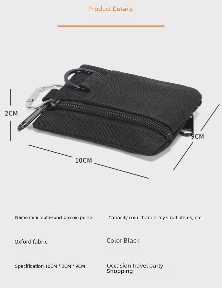 Многофункциональная сумка на молнии: Держатель ключей и монет для кемпинга, пешего туризма, рыбалки, хранения карт и всякой всячины.