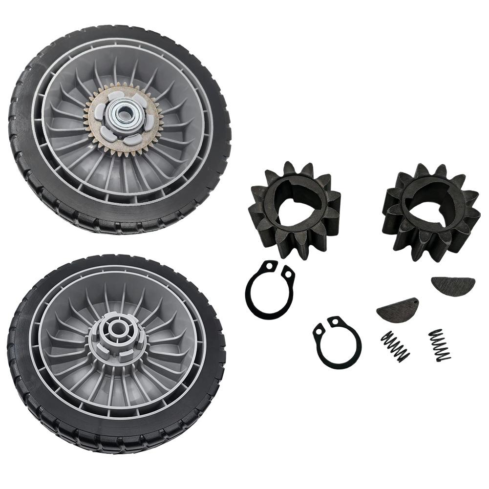 For Honda Compatible Lawn Mower Wheels for HRR216 HRS216 HRT216 8 Inch Diameter 2 Inch Wide with Gear and Clip Set