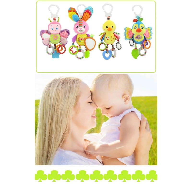 New Baby Animal Rattles Bed Stroller Bell Toys Newborn Grab Ability Training Dolls Educational Plush Infant Toy 0-12 Month