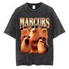 Fun Men Robert T-Shirt Vintage Vintage Worm Spoof Street Y2K Wind Marcus Cotton