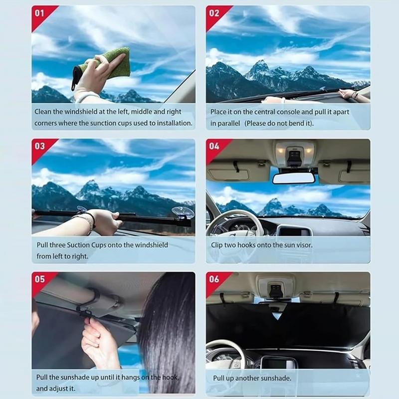 Retractable Sun Shade For Car Window Automotive Windshield Sunshades Car Sunshade Sun Visor Protector Sun Shade For Cars SUV RV
