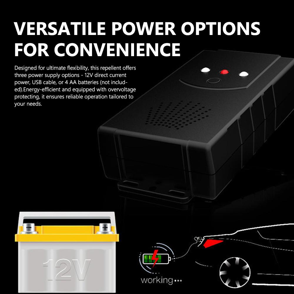 Car Under Hood Animal Repeller Rodent Rat Repellent Mice Repeller Deterrent Device with LED Strobe Light Support 3