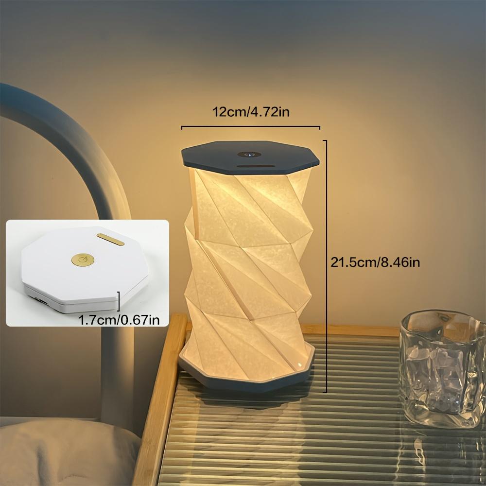 Portable Folding Camping Lantern Dimmable LED Tent Light, USB Rechargeable Origami Table Lamp for Travel, Emergency Night Light
