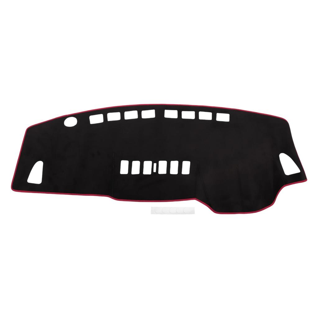 TUCKBOLD Dashboard Mat for Nissan Tiida C11 Car Dashboard Protective Interior Customization Parts Sun Flannel Black with Red Set (2005-2010), Cover,