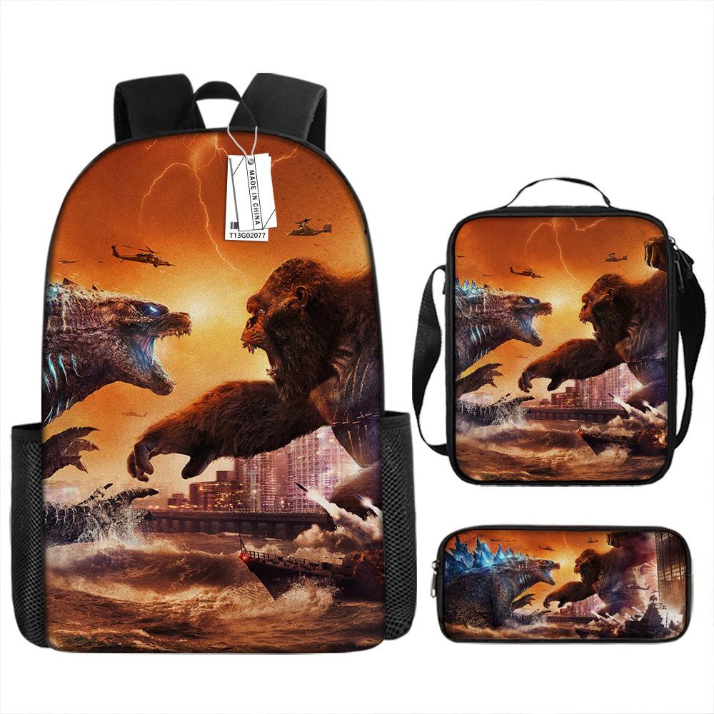 Рюкзак Godzilla King of the Monsters 2 Wars, инновационная сумка для подростков, школьная сумка, сумка через плечо, сумка для мелочей.