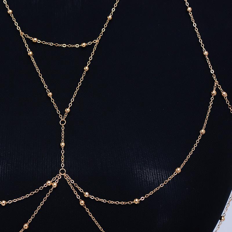 European and American new fashionable and sexy versatile chest chain jewelry alloy bikini body chain