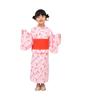 Yukata Easy To Wear One Piece Large Flower Yukata Set Children Girls Kids Jinbei Obi Set 100 110 120 130 140 Summer Festival Fireworks Festival