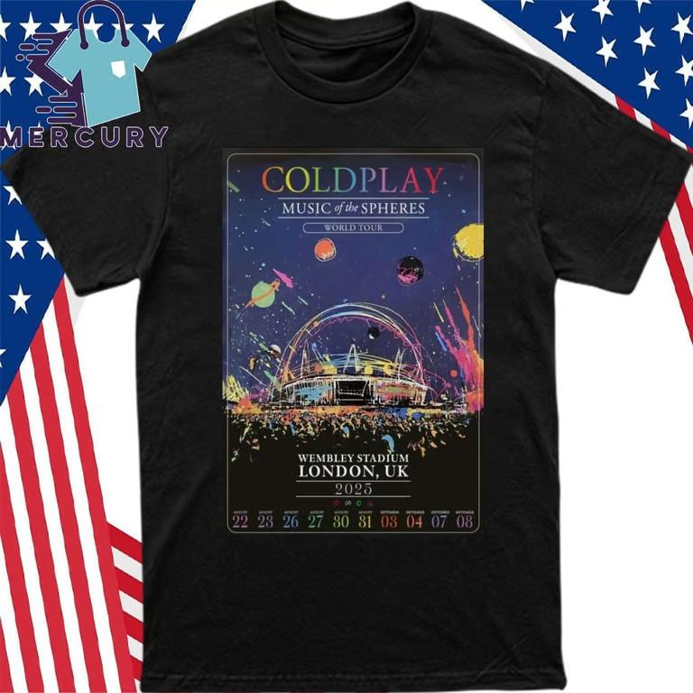 Coldplay Music Of The Spheres London UK Wembley Stadium 2025 T-Shirt