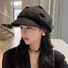 Yunduo Hat Women's Autumn and Winter New Style Folded Face Revealing Small Octagonal Hat Travel Versatile Casual Korean Style Woolen Beret