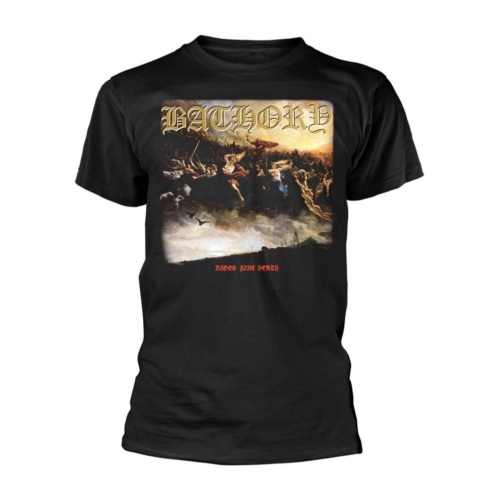 Men's Bathory Blood Fire Death T-shirt Small Black