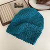 Bohemian Style Crochet Flower Knitted Hat Thin Knit Cap Fashion Hollowed Out Beanie Cap  Casual