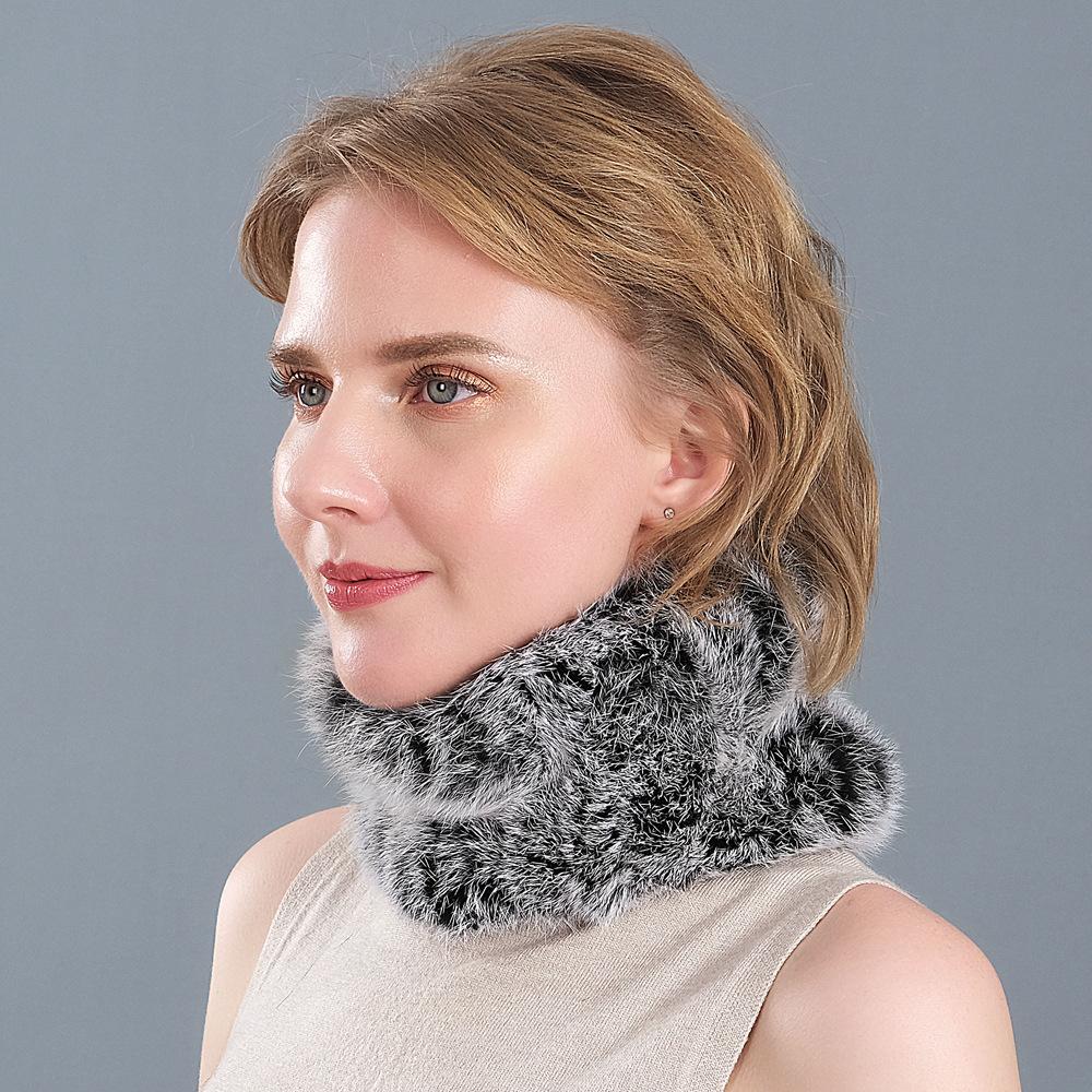 Плетеный шейный платок, шарф, осенне-зимний женский утолщенный зашифрованный теплый эластичный меховой шарф с накладным краем