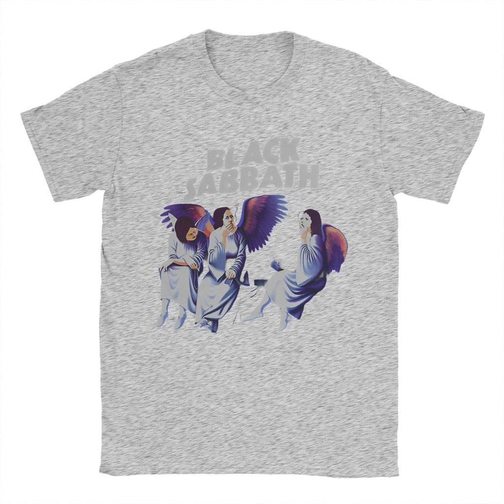 Мужские футболки Black Sabbath Heaven And Hell, хлопковые футболки, пляжный уличный стиль, футболка с коротким рукавом, с круглым вырезом, свободная футболка, большие размеры