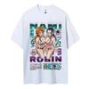 ONE PIECE Хлопковая Унисекс Футболка с Круглым Вырезом Аниме Удобная Короткий Рукав Спортивные и Повседневные Топы для Мужчин и Женщин Популярная Футболка