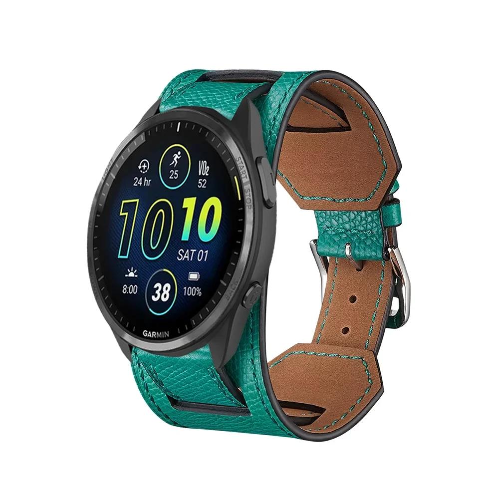 Кожаный ремешок 20 мм 22 мм для Garmin Forerunner 265 255 965 955 55 245 165 745 Браслет Garmin Vivoactive 5 4/Vivomove Trend