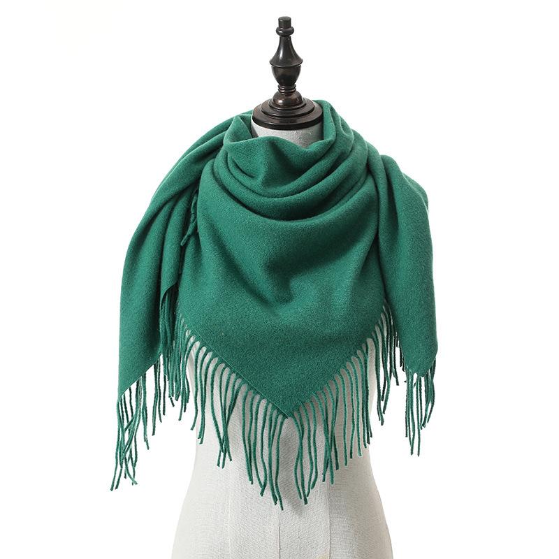 New Solid Color Wool Square Scarf Women's Imitation Cashmere Autumn and Winter Warm Scarf Cashmere Shawl
