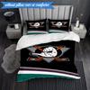 3PCS Anaheim Ducks Hockey Team Bedding Set 2D Printing (Includes 1 Duvet Cover + 2 Pillowcases Coreless), Bedroom decor,Fan gift