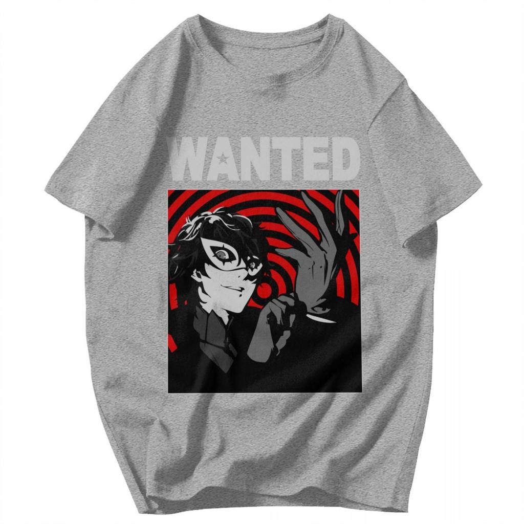 Мужская футболка Persona Game Wanted Joker Pops Y2K Графическая с коротким рукавом Унисекс Одежда Футболки